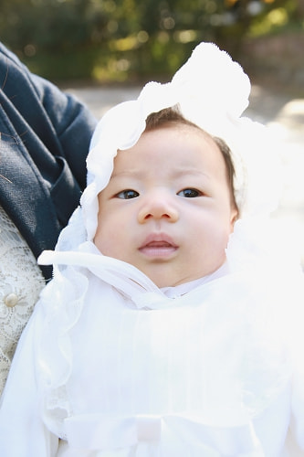 お宮参り写真 撮影場所 文京区 根津神社 かわいい赤ちゃん
