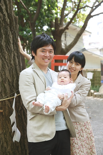 お宮参り写真 撮影場所 西東京市 田無神社 ご神木