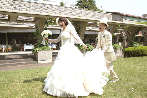 ブライダル写真 撮影場所 世田谷公園 ユーモア