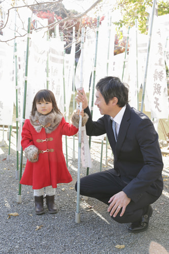 お宮参り写真 撮影場所 鎌倉鶴岡八幡宮 パパとお姉ちゃん