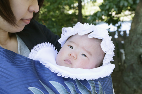 お宮参り写真 撮影場所 横浜 伊勢山皇大神宮 お宮参り着物レンタル９