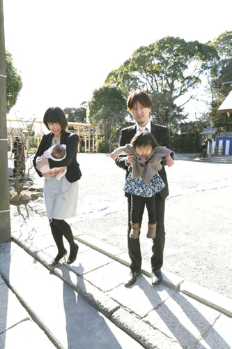 お宮参り写真 撮影場所 横浜 伊勢山皇大神宮 移動