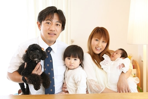 お宮参り写真 撮影場所 自宅(麻生区) ファミリーフォト