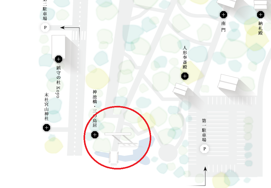 寒川神社の撮影ポイント・神池橋、三の鳥居