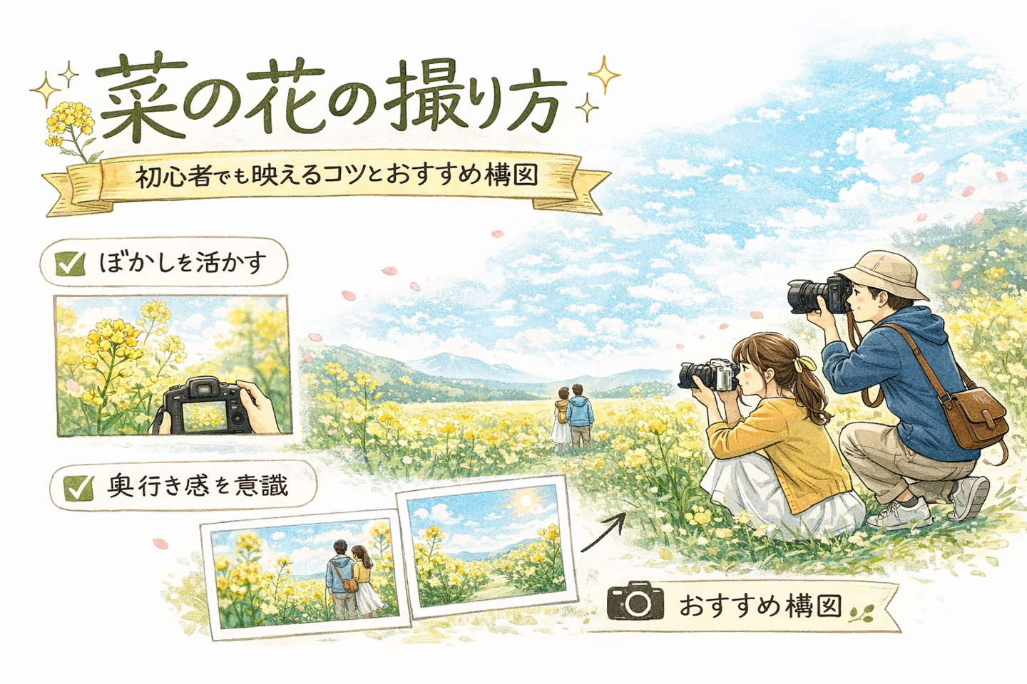 菜の花の撮り方｜初心者でも映えるコツとおすすめ構図